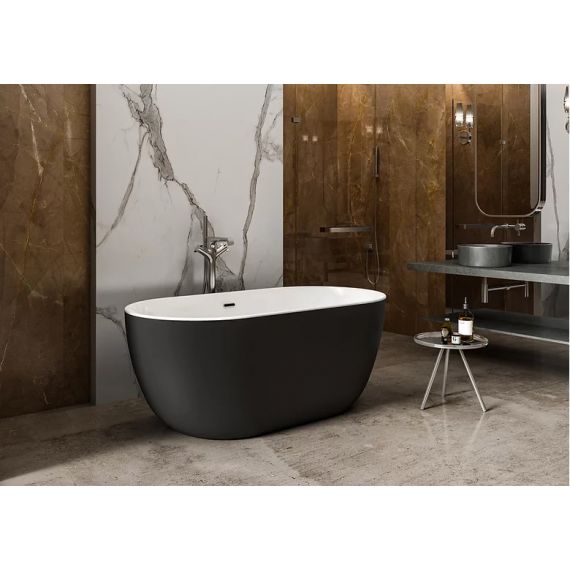 Charlotte Edwards Mayfair 1500mm Modern Freestanding Bath Matt Black CE11001-MB