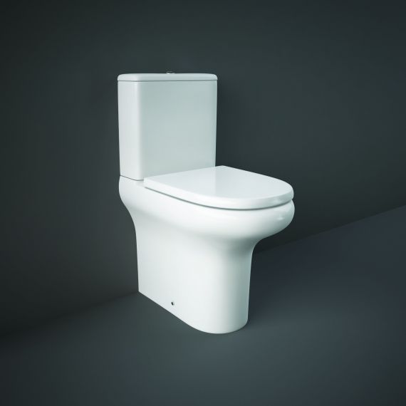 RAK-Compact Close Coupled Closed Back Comfort Height 45cm WC Pan, Cistern and Soft Close Seat