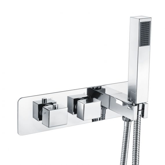 Scudo 2 Outlet Concealed Shower Valve With Square Handles And Diverter
