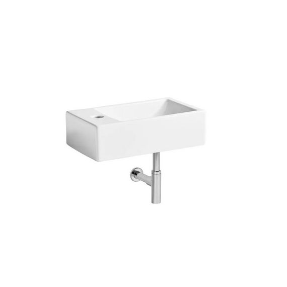 Roper Rhodes 370x230mm Matrix Wall Hung Hand Basin Left Handed Tap Hole - White - DC14009