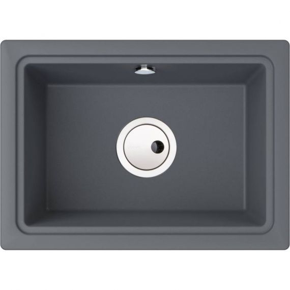 Abode Denton 500 x 363 x 198 Single Bowl Large Sink Grey Metallic Granite 