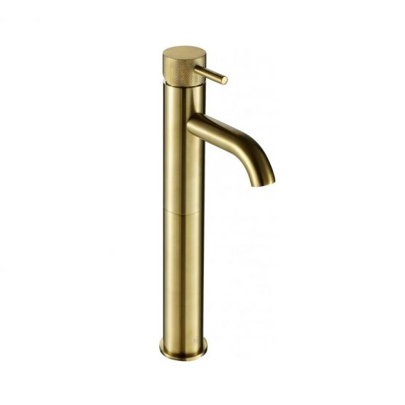 VOS brushed brass single lever tall basin mixer Tap