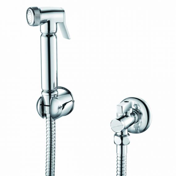 Scudo Douche Handset With Hose Holder And Elbow Outlet Chrome