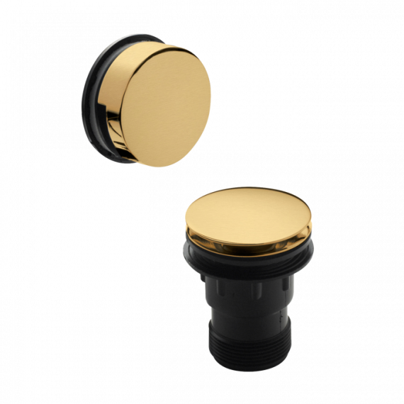 Nuie Push Button Bath Waste & Overflow Brushed Brass 