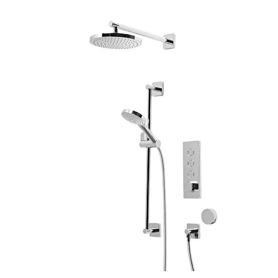 Roper Rhodes Event-Click Triple Function Concealed Shower System With Head Riser Kit Bath Filler - Chrome - SVSET159