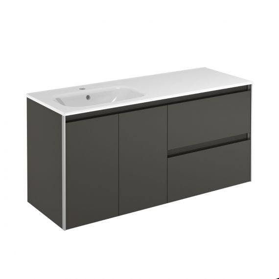 Frontline Valencia 900mm 2 Drawer, 2 Door Wall Unit - Anthracite