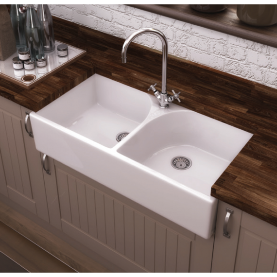 Gourmet Farmhouse Classic Double Bowl Belfast Kitchen Sink with Tap Hole 795 x 500 x 220