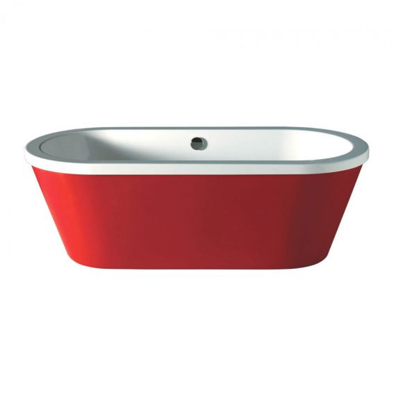 Carron Halcyon Oval Shaped Freestanding Double Ended Red Carronite Bath