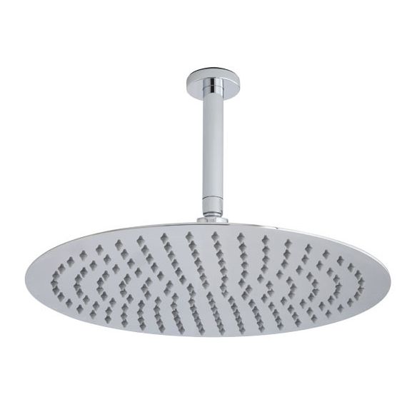 Hudson Reed Round Stainless Steel 400m Ceiling Mounted Shower Head & Arm