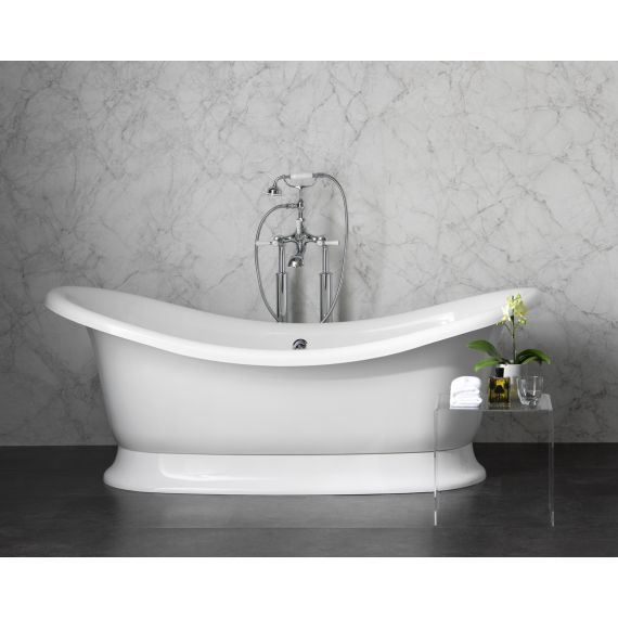 Victoria + Albert Marlborough Luxury Freestanding Bath With Base Quarrycast Gloss White