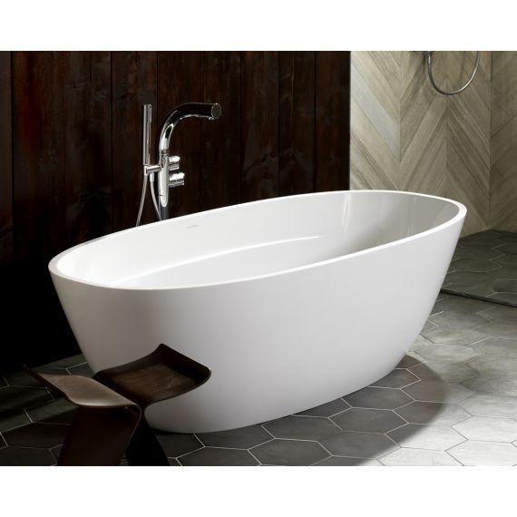 Victoria + Albert Terrassa Modern Freestanding Bath Quarrycast Gloss White