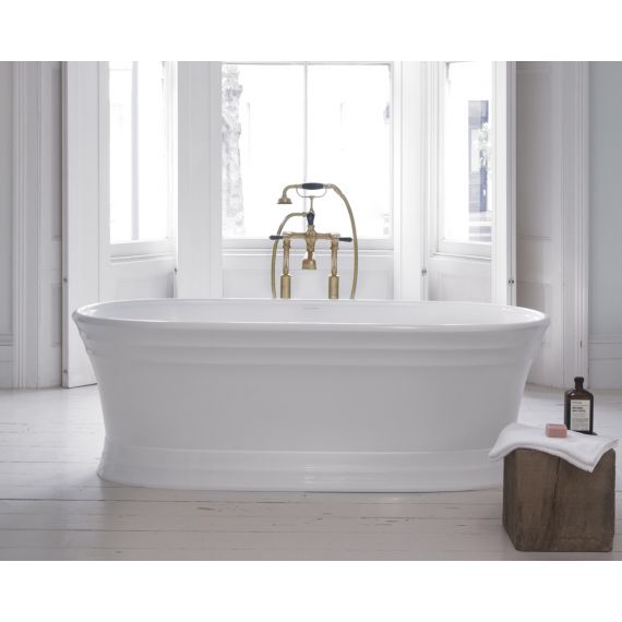 Victoria + Albert Worcester Traditional Freestanding Bath Quarrycast Gloss White