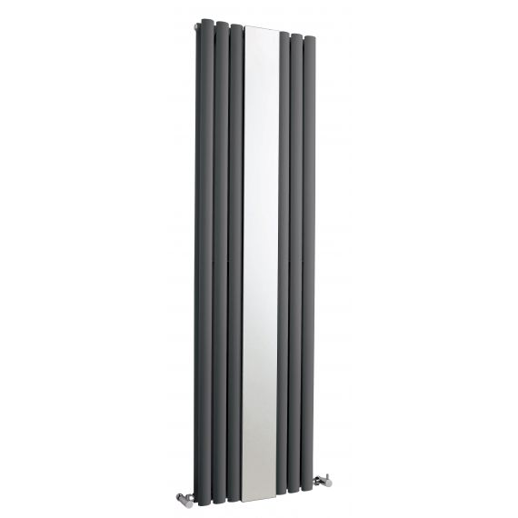 Revive Double Panel Designer Radiator With Mirror Anthracite 1800 x 499mm