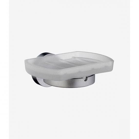 Smedbo Home Holder with Frosted Glass Soap Dish - Brushed