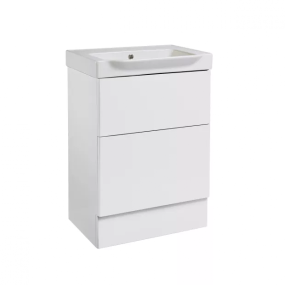 Roper Rhodes Academy 600 Freestanding Basin Unit with Double Drawer - White
