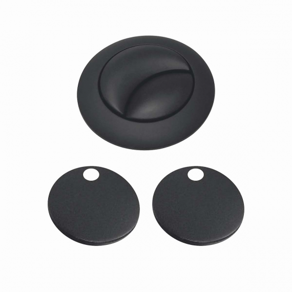 Scudo Black Seat Hinge Cover & Cistern Push Button BLACK-COVER&BUTTON