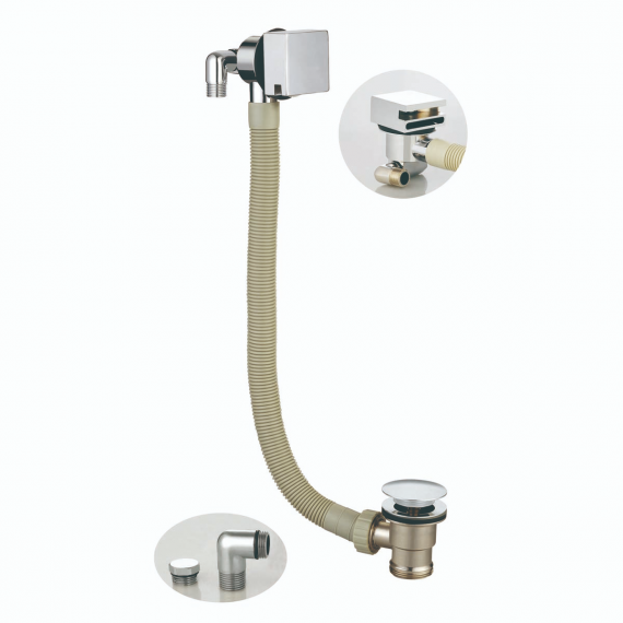 Scudo Square Bath Filler with Sprung Waste and Overflow WASTE99P