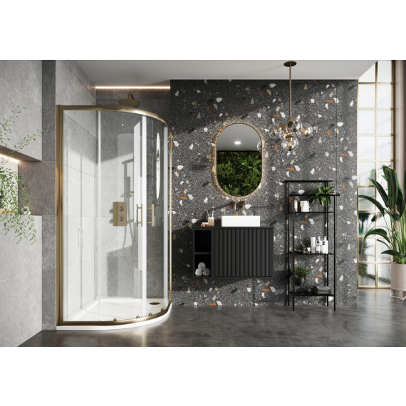 Scudo S6 Brushed Brass 6mm 800mm Double Door Quad (1900mm) S6-BBGLASS001