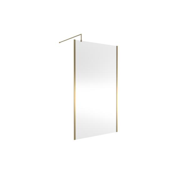 Hudson Reed 1200mm Outer Framed Wetroom Screen with Support Bar Brushed Brass WRSOBB12