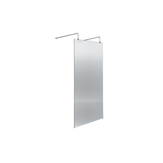 Hudson Reed 900mm Fluted Wetroom Scren with Arms & Feet Chrome WRAF19590