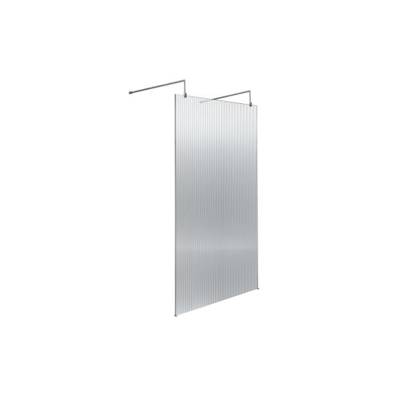 Hudson Reed 1000mm Fluted Wetroom Scren with Arms & Feet Chrome WRAF19510