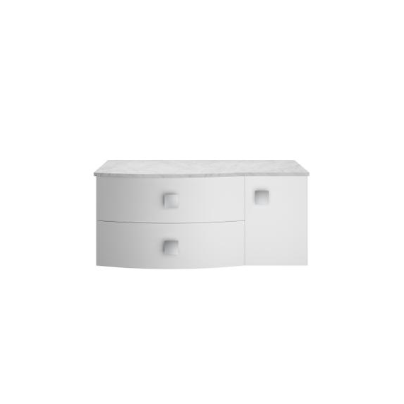 Hudson Reed 1000mm Left Hand Cabinet With Marble Top Moon White SAR105L