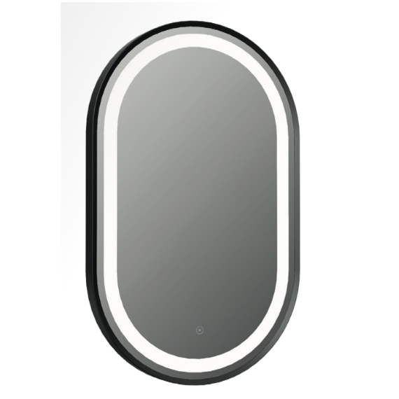 Martha Orca Black Oval LED Touch Mirror
