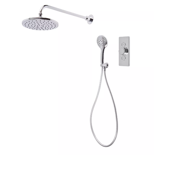 Tavistock Axiom Dual Function Shower System With Overhead Shower Handset And Holder Chrome