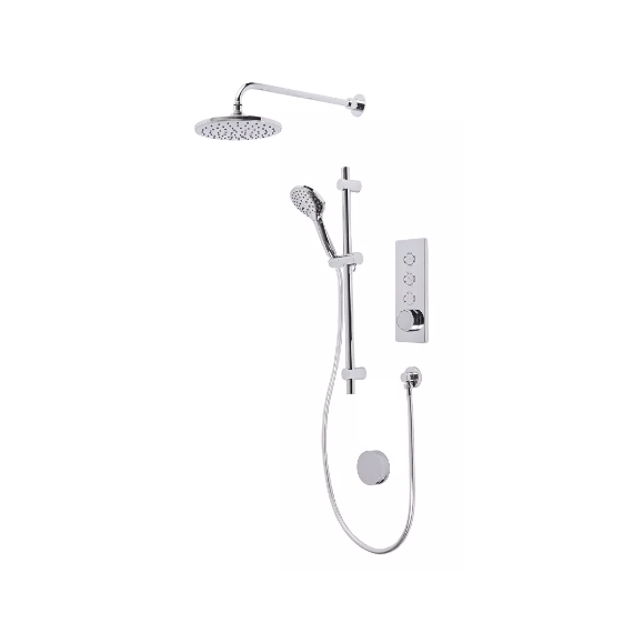 Tavistock Axiom Triple Function Shower System With Overhead Shower, Riser Kit And Smartflow Bath Filler
