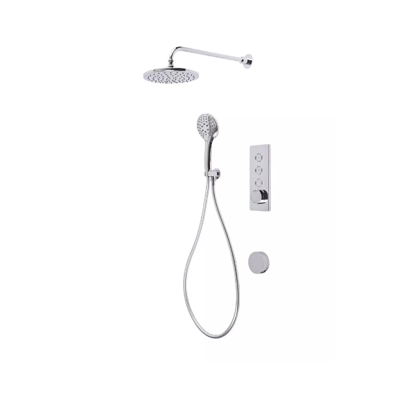 Tavistock Axiom Triple Function Shower System With Overhead Shower, Handset With Holder And Smartflow Bath Filler