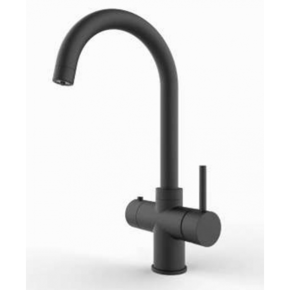 Kartell Brew Master 3 In 1 Boiling Hot Water Swan Spout Kitchen Tap With Digital Tank And Filter - Matt Black