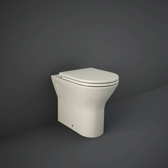 RAK Feeling Back To Wall Rimless Curved Toilet Pan Matt Greige