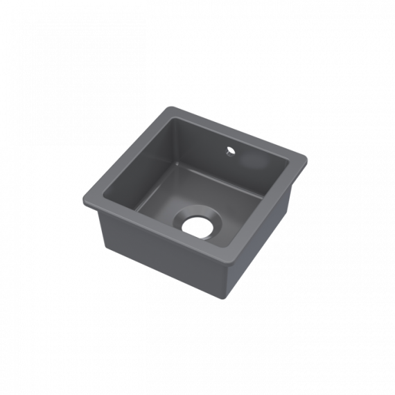 Nuie Fireclay Single Bowl Undermount Kitchen Sink With Overflow Matt Black 457mm PS40218