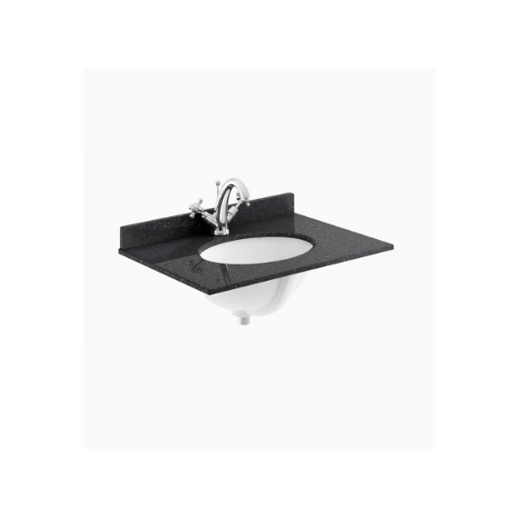 Bayswater 600mm Marble Single Bowl 1 Tap Hole - Black Marble