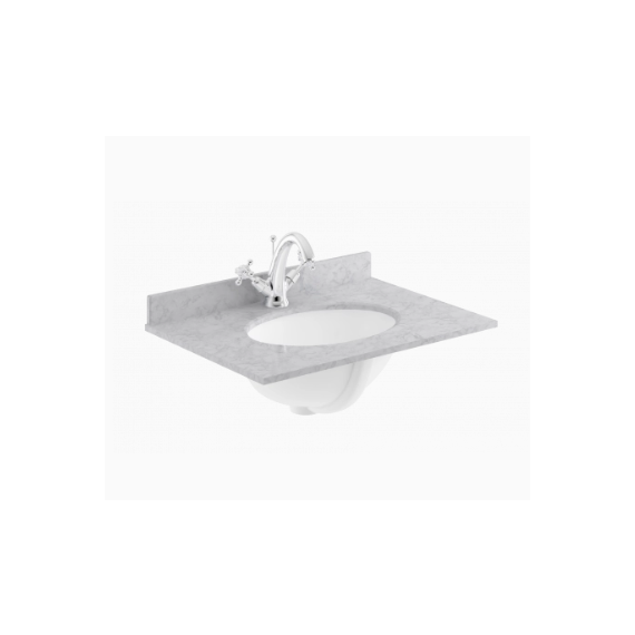Bayswater 600mm Marble Single Bowl 1 Tap Hole - Grey Marble