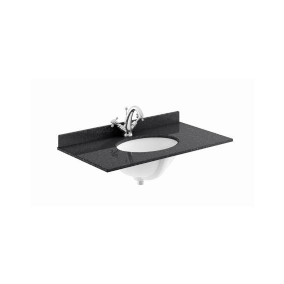 Bayswater 800mm Marble Single Bowl 1 Tap Hole - Black Marble