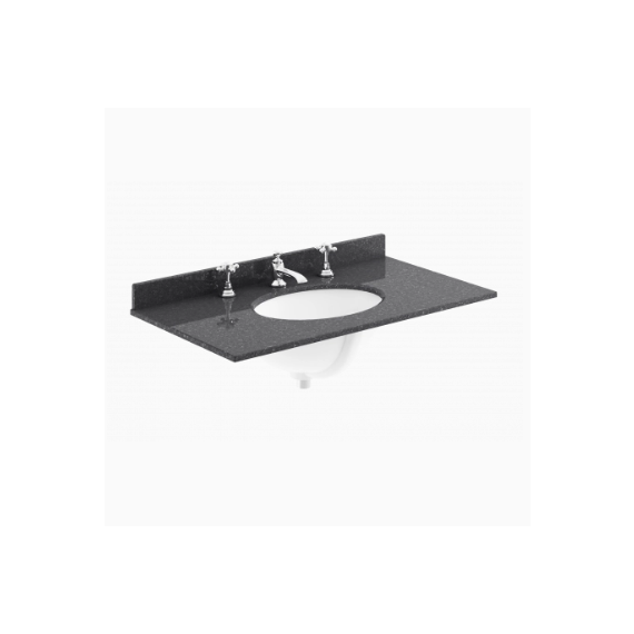 Bayswater 800mm Marble Single Bowl 3 Tap Hole - Black Marble