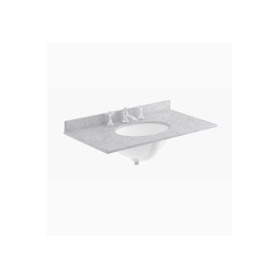 Bayswater 800mm Marble Single Bowl 3 Tap Hole - Grey Marble