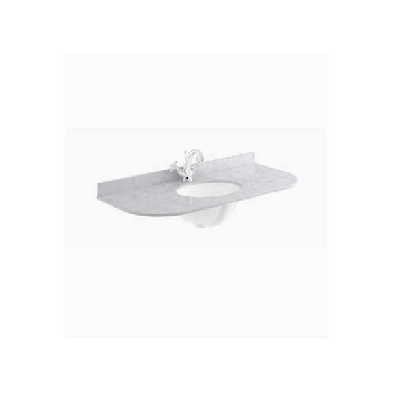 Bayswater 1000mm Single Bowl with Radius 1 Tap Hole - Grey Marble