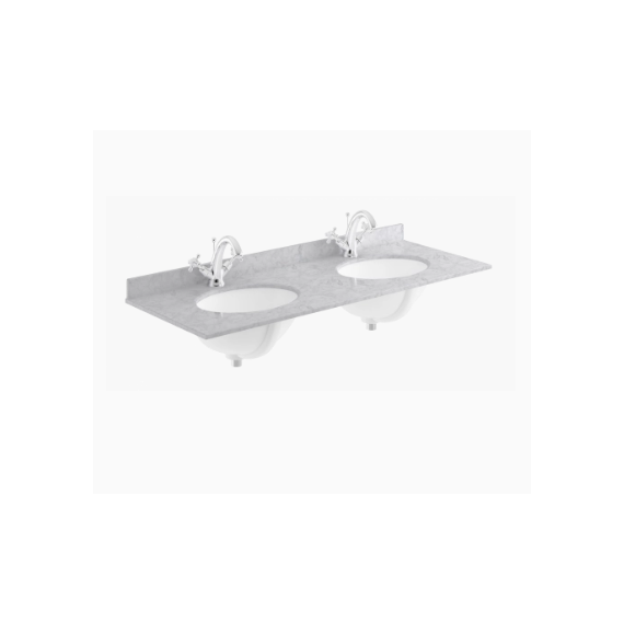 Bayswater 1200mm Marble Double Bowl 1 Tap Hole - Grey Marble