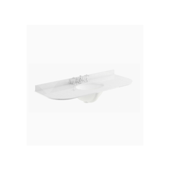 Bayswater 1200mm Single Bowl with Radius 3 Tap Hole - White Marble
