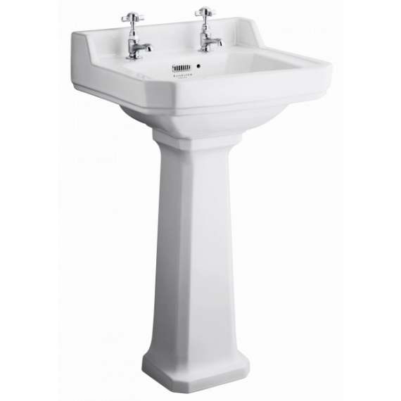 Bayswater Fitzroy 500mm Basin 2 Tap Hole - White Ceramic