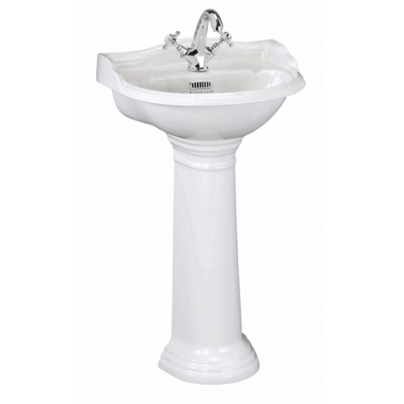 Bayswater Porchester 500mm Basin 1 Tap Hole - White Ceramic