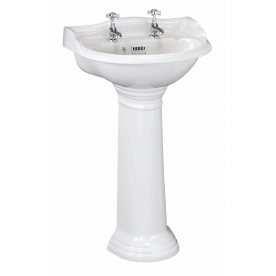 Bayswater Porchester 500mm Basin 2 Tap Hole - White Ceramic