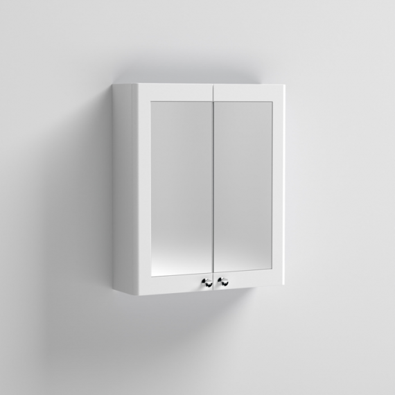 Nuie Classique 600mm Mirror Cabinet Satin White