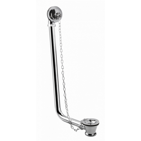 Bayswater Exposed Bath Waste - Plug and Chain - with grill - Chrome