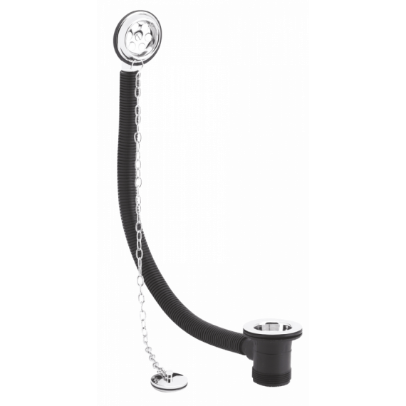 Bayswater Concealed Bath Waste - Plug and Chain - with stowaway - Chrome