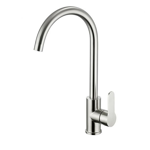 Just Taps Inox Single Lever Stainless Steel Kitchen Tap With Swivel Spout