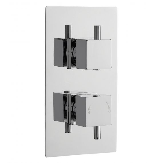 Nuie Twin Thermostatic Shower Valve With Diverter Chrome