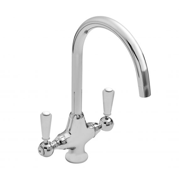 Nuie Cruciform Sink Mixer Tap Chrome With Ceramic Levers
